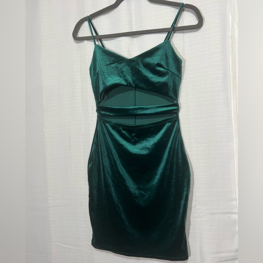 Velvet Green Cocktail Dress